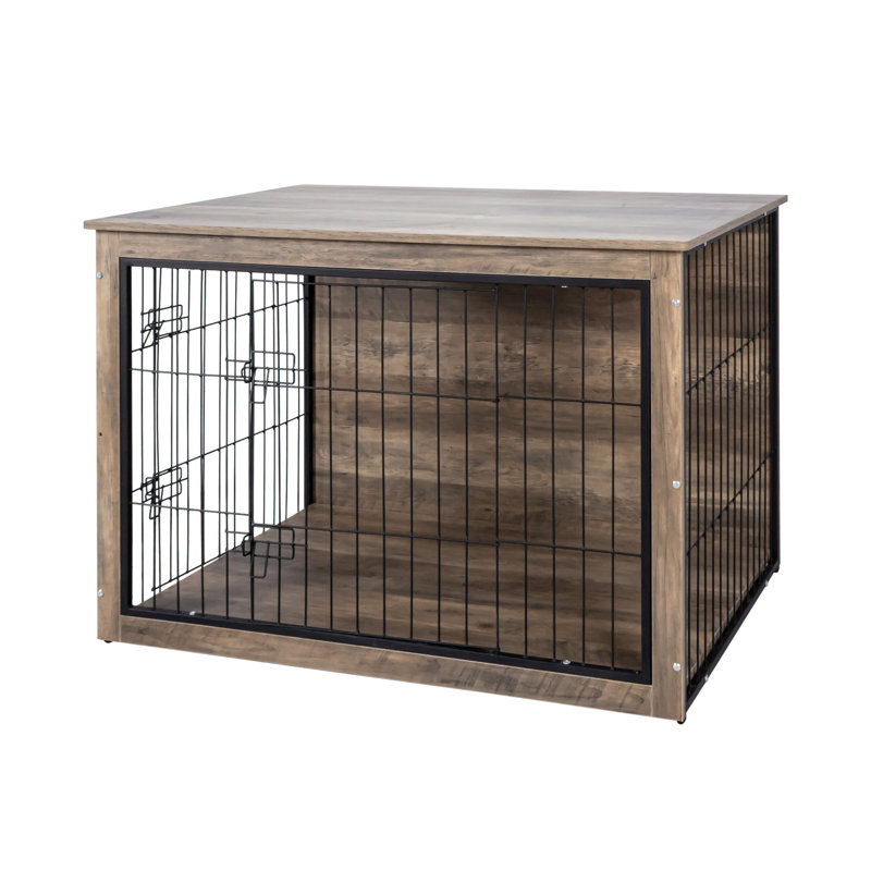 Niche élégante pour chien avec double entrée - Abri pour animaux confortable en bois