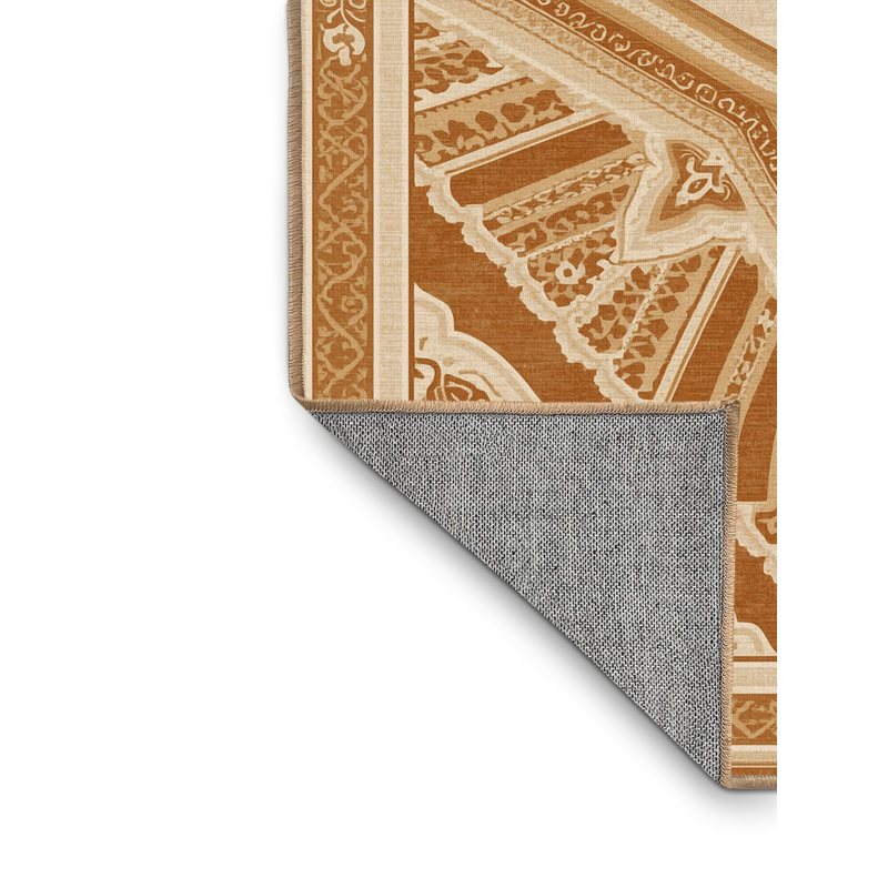 Tapis oriental classique Melton lavable à la machine - Brun clair, 8 x 10