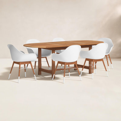 Anautica 83" Eucalyptus Patio Dining Set