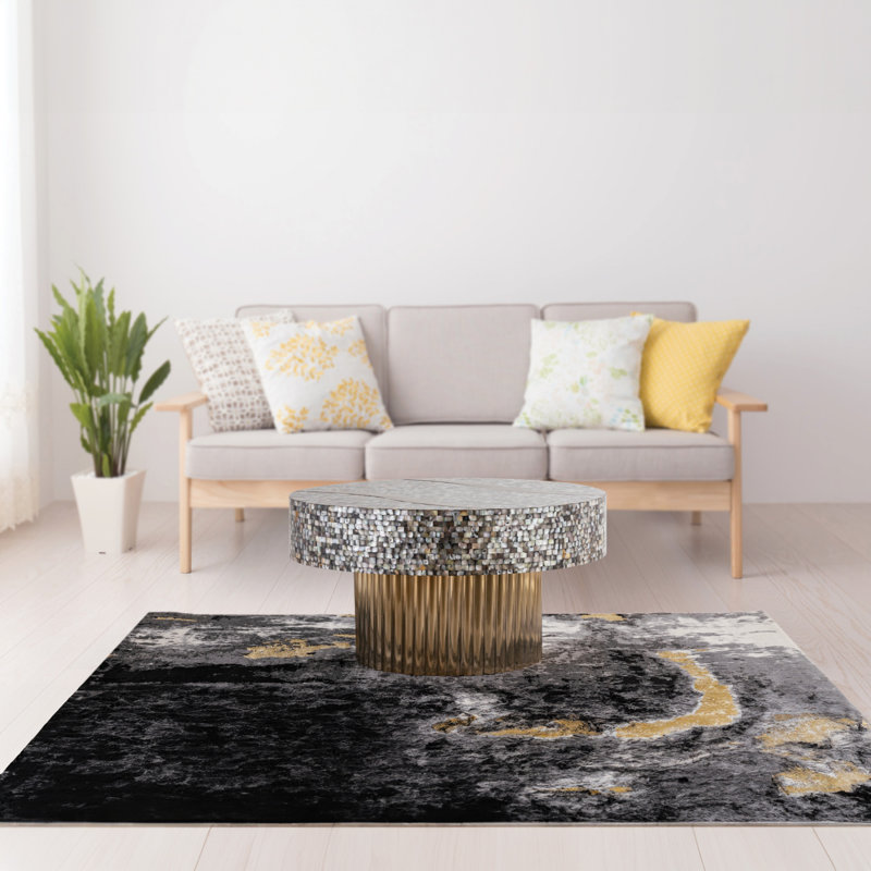 Table basse avec plateau en nacre