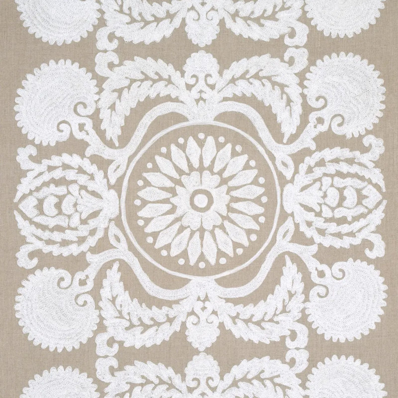 Castanet Embroidery Fabric, Natural
