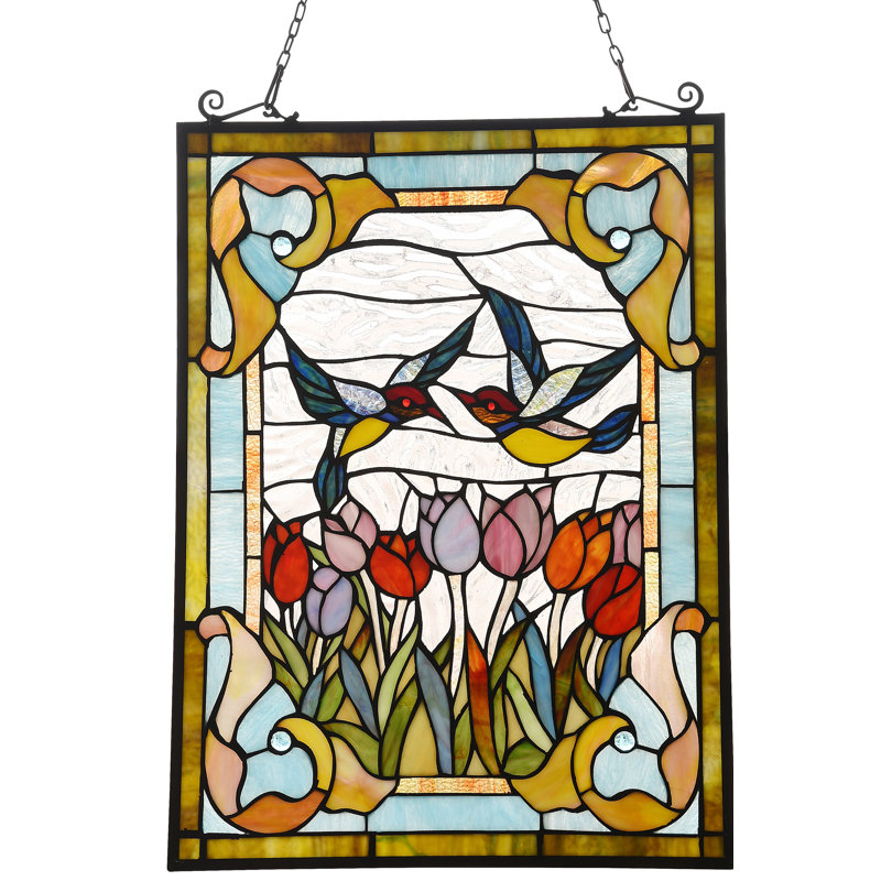 Panneau de fenêtre tulipes