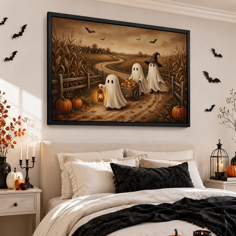 Art mural sur toile Halloween, 12"H x 18"W
