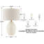 Lampe de table en céramique de 53 cm avec abat-jour cylindrique en tissu beige
