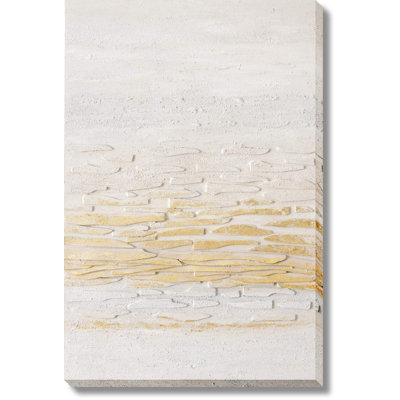 Radiant Textured Gold & Cream Canvas Wall Art - 32" x 47"