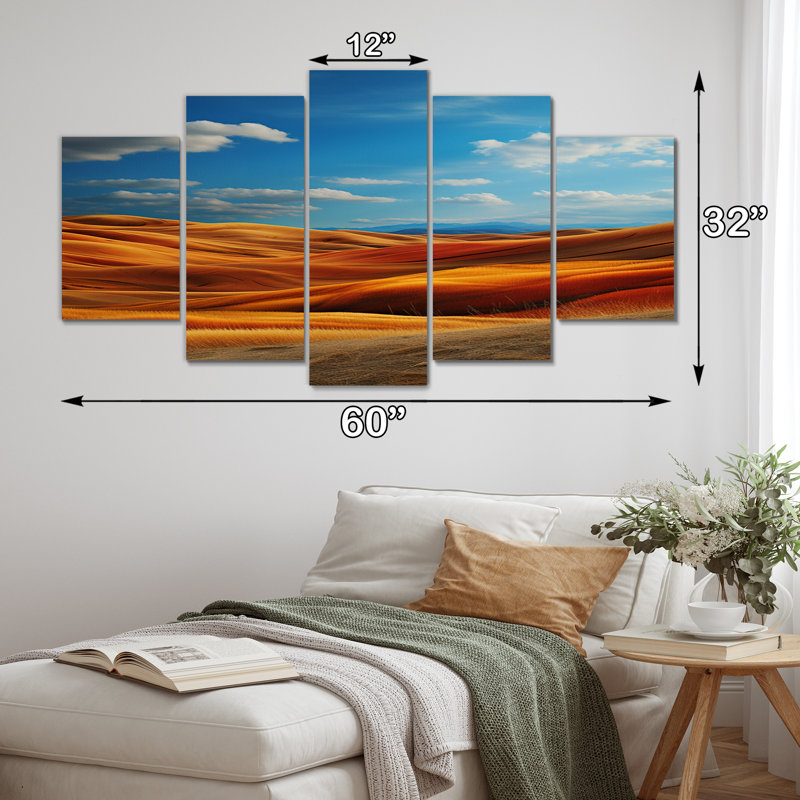 «Landscape Bold And Expressive Mountains II», impression d'art mural de paysages - 5 panneaux