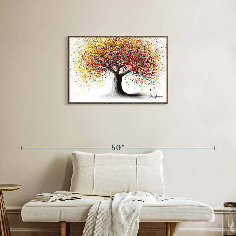 Rainbow Soul Tree, Cadre flottant noyer, 31 po x 21 po