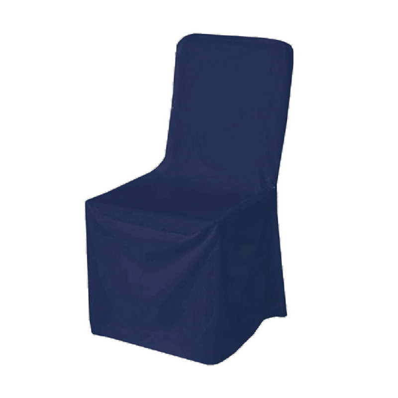 Wolken Box Cushion Dining Chair Slipcover, Navy Blue