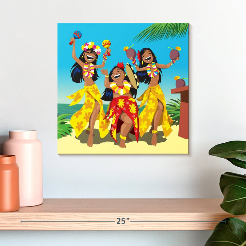 Enn Hawaiian Hula Dancers, H 16 po x l 16 po
