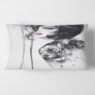Peinture avec housse de coussin rectangulaire