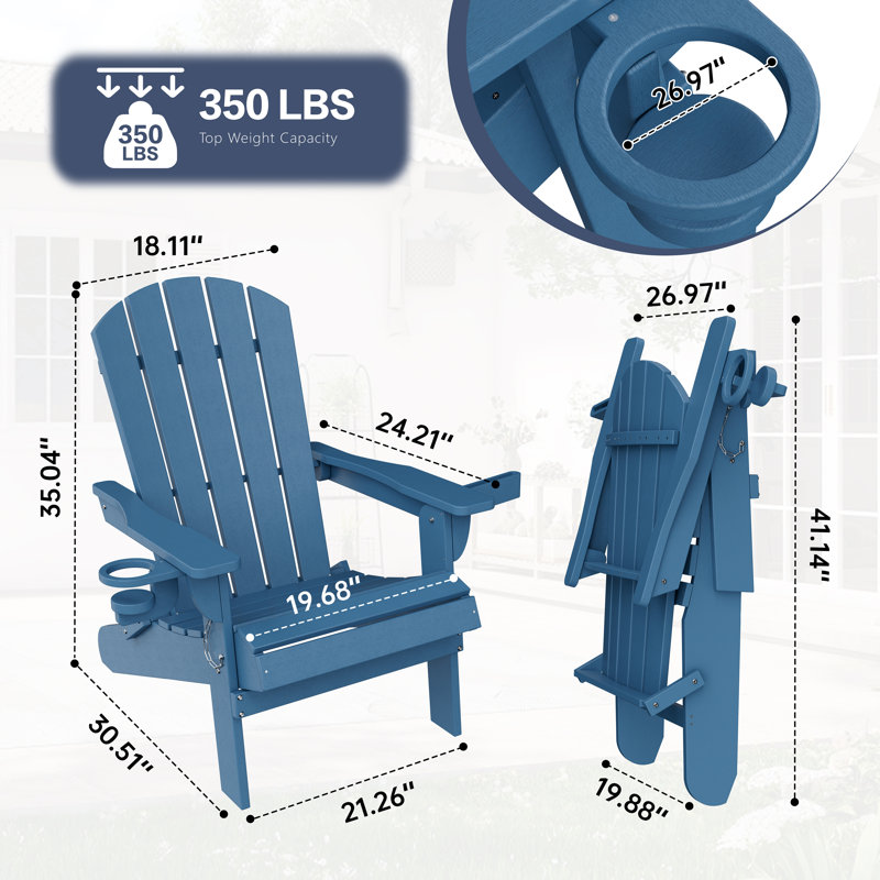 Ensemble de chaises pliantes Adirondack , Bleu