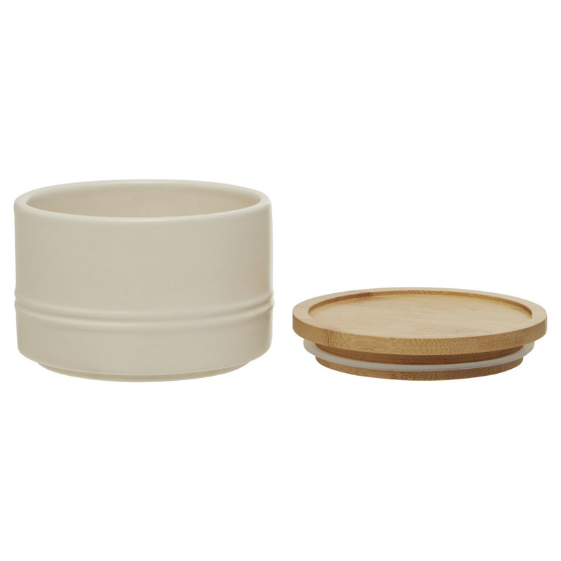 Fenwick Ceramic / Porcelain Jar, 7cm H x 11cm W x 11cm D, Cream