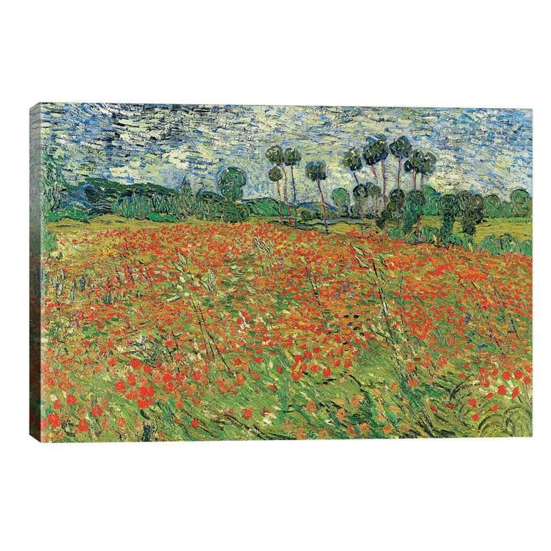 Field Of Poppies, Auvers-Sur-Oise, 1890 by Vincent Van Gogh - Wrapped Canvas Painting, 66.04 cm H x 45.72 cm W x 1.91 cm D
