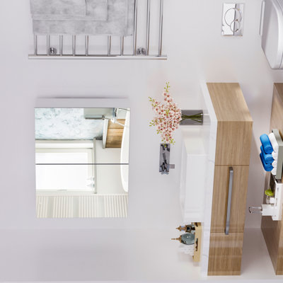 Isau Surface Framed Mirrored Bathroom Cabinets with Mirror and 2 Adjustable Shelves