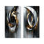 Ensemble de 2 formes d'art abstrait noir et or I - Formes abstraites-777457990-777457992-777457991