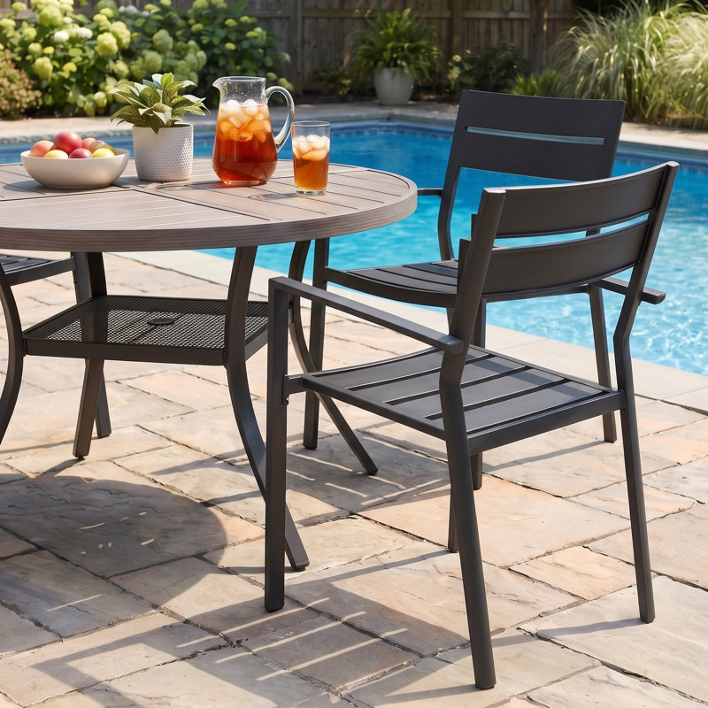 Outdoor Patio Dining Chairs, Black