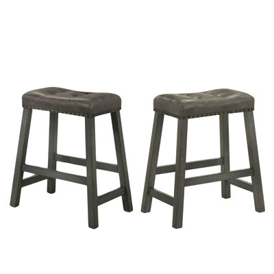 Ensemble de tabourets de bar rustiques sans dossier rustique de 2 à 25 pouces, finition vieillie et structure robuste - sièges à hauteur de comptoir peu encombrants pour la cuisine et le bar