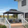 Purple Leaf 10' X 12' Gazebo With Galvanized Steel Hardtop Roof Patio Gazebo For Outdoor Lawn And Garden Permanent Pavilion Grey(only Frame)