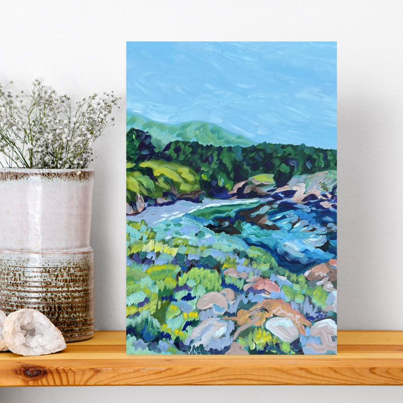 Vibrant Coastal View Colorful Vibrant Abstract Coastal Landscape Wall Art Print, 45.72cm H x 30.48cm W