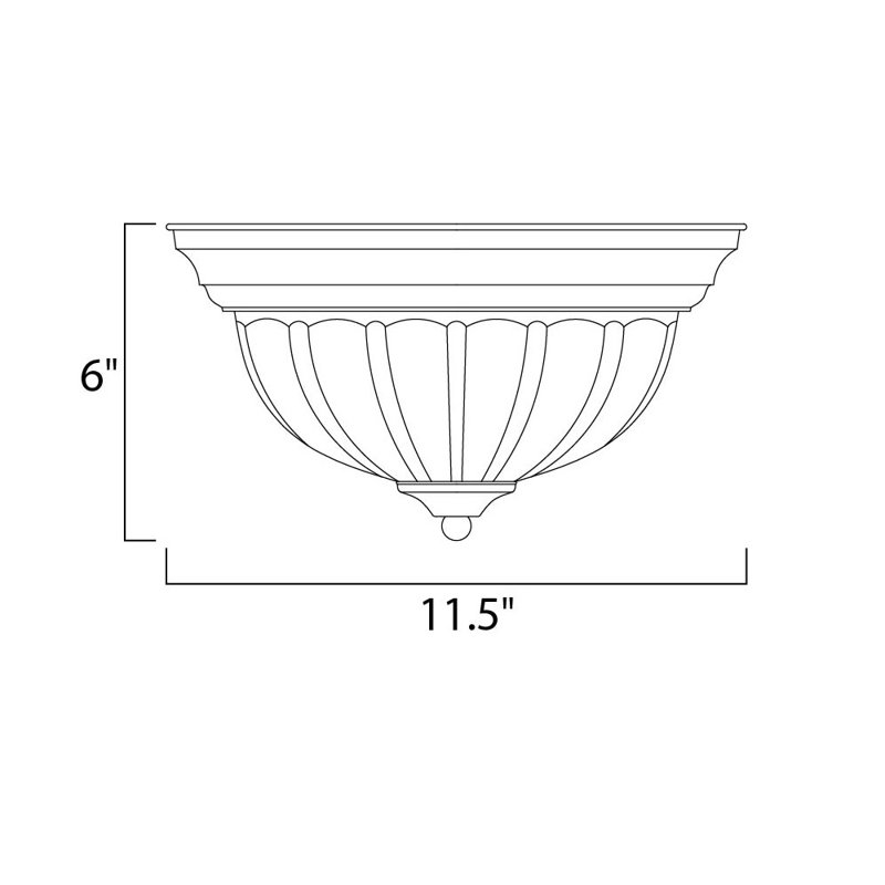Plafonnier encastré Carder, Laiton poli, H 6 po x l 12 po