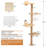 Wall-Mounted Cat Scratching Pad For Small To Large Cat, Indoor Wood Cat Tree With Hammock, Cat Scratcher Perch