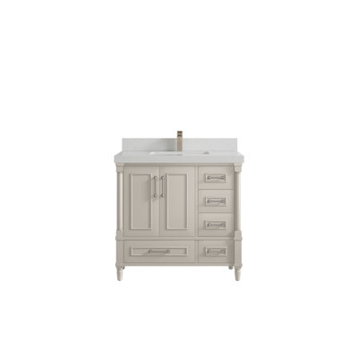 Aberdeen X P 22 po Meuble-lavabo central D Quartz de Carrare