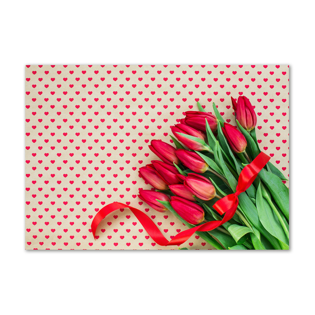 Tulpen Herzen - Kunstdrucke auf Leinwand - Wrapped Canvas