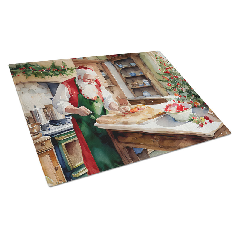 Biscuits avec grande planche à découper en verre Père Noël