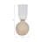 Modern Glass & Textured Ecomix Vase with Sculptural Round Base - 13" H, Clear & Beige