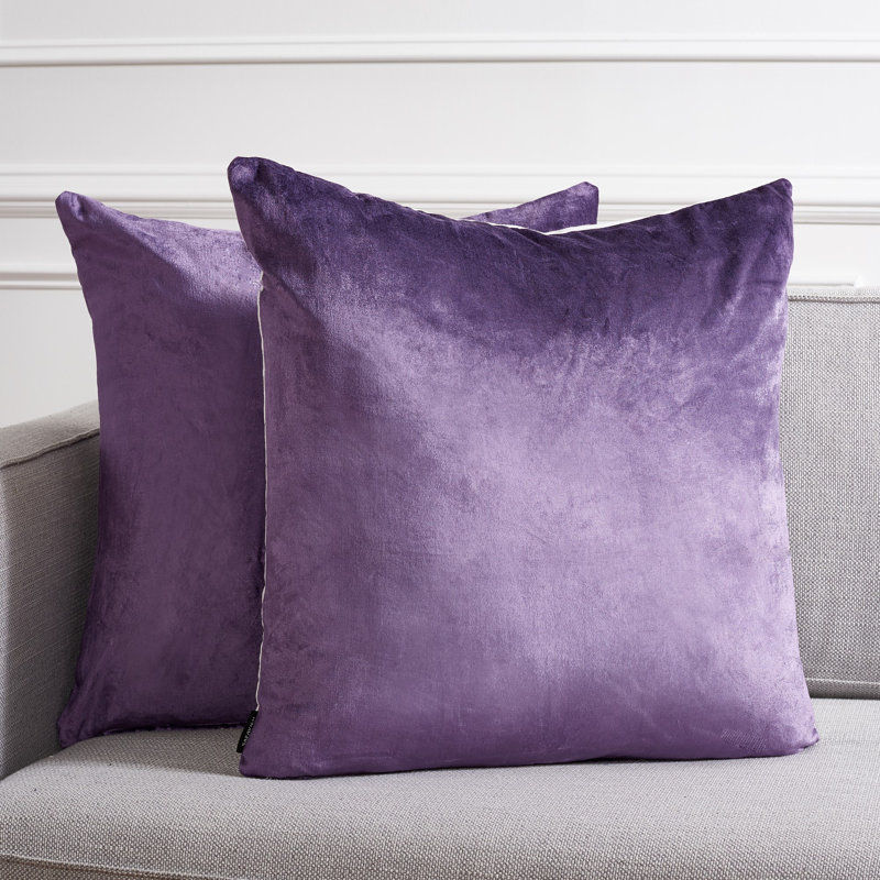 Cotton Blend Throw Pillow, 22" H x 22" W, Purple