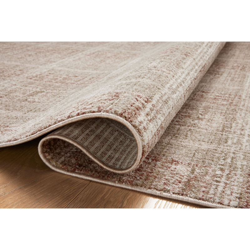 Clay and Sand Geometric Flat Woven Wool Accent Rug