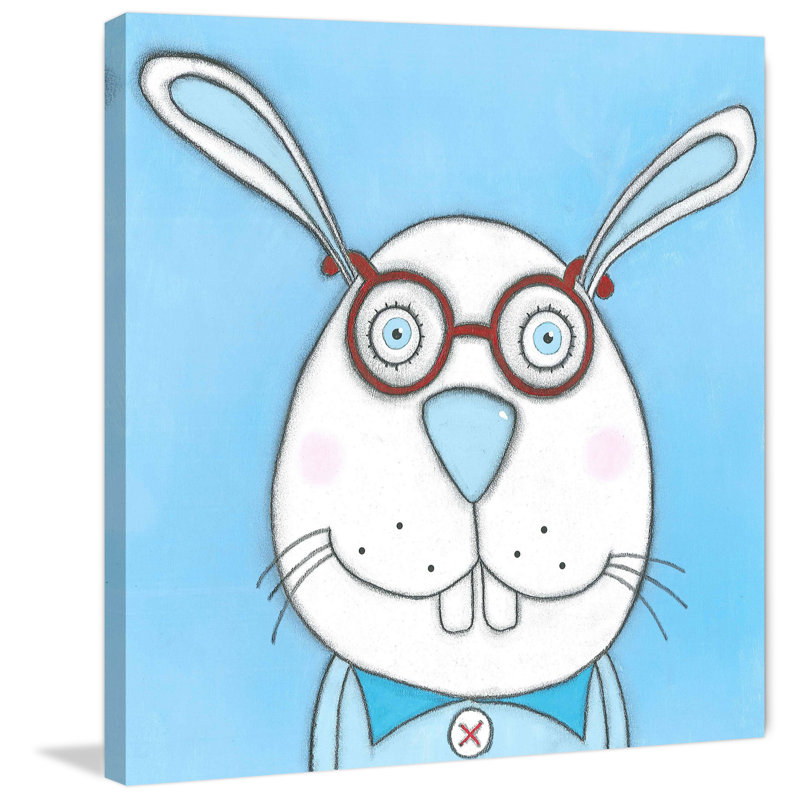 «Rabbit with Glasses», reproduction sur toile tendue, H 18 po x l 18 po x P 1,5 po