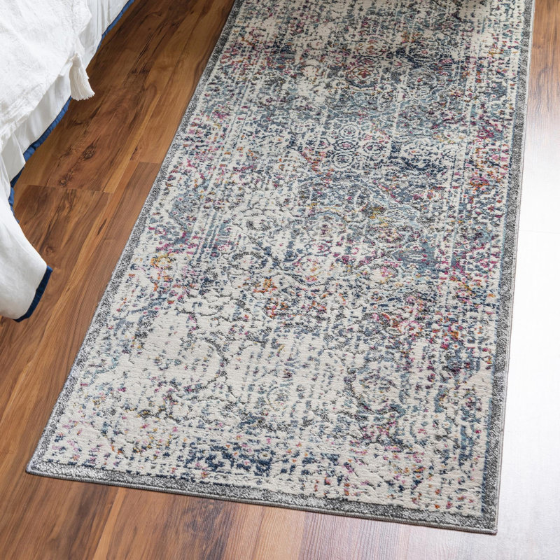 Tapis oriental gris , Tapis de couloir 2 pi x 5 pi 11 po