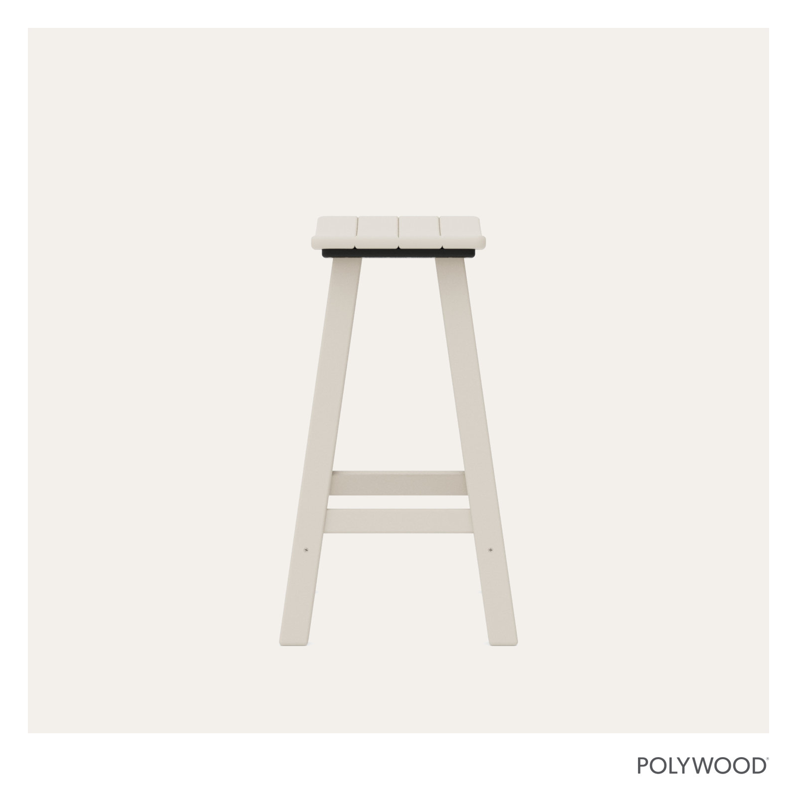 POLYWOOD Traditional Garden Patio Bar Stool, Sand, 24.75" H