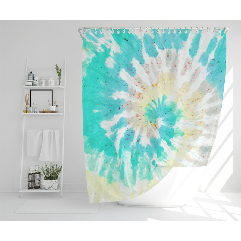 Tie Dye Pattern Shibori Print Designer Shower Curtain