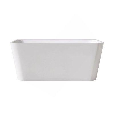 55" Free Standing Tubs Acrylic Rectangular White Soaker Bath tubs