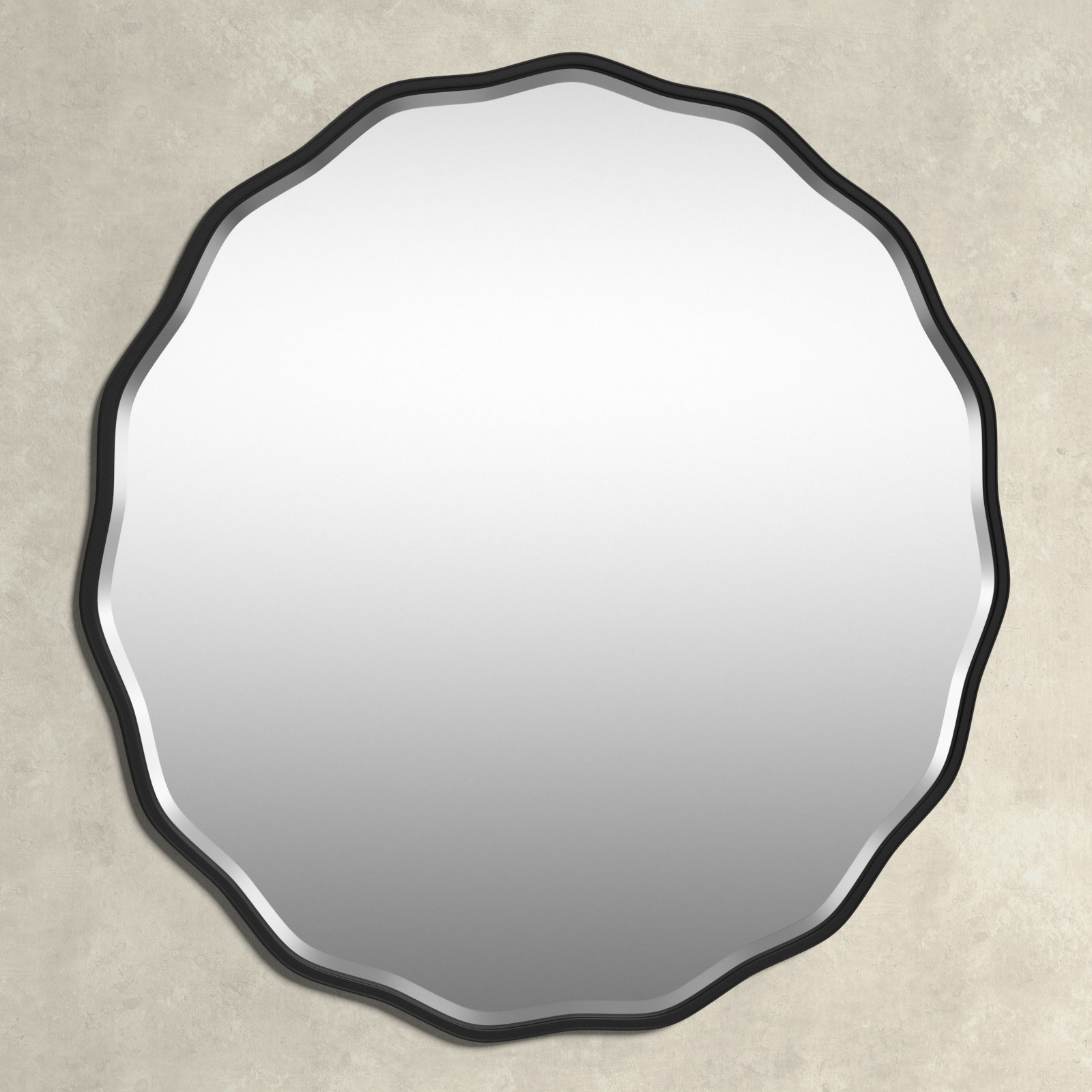 Wilmot 42" Beveled Accent Mirror, Satin Black