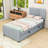 Twin Upholstered Platform Bed with Twin Trundle-1289046882