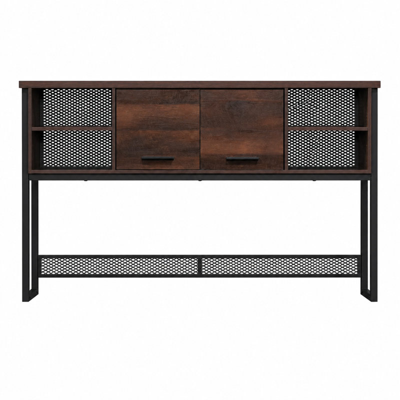 Wood Hutch With Concealed Compartments, Brown