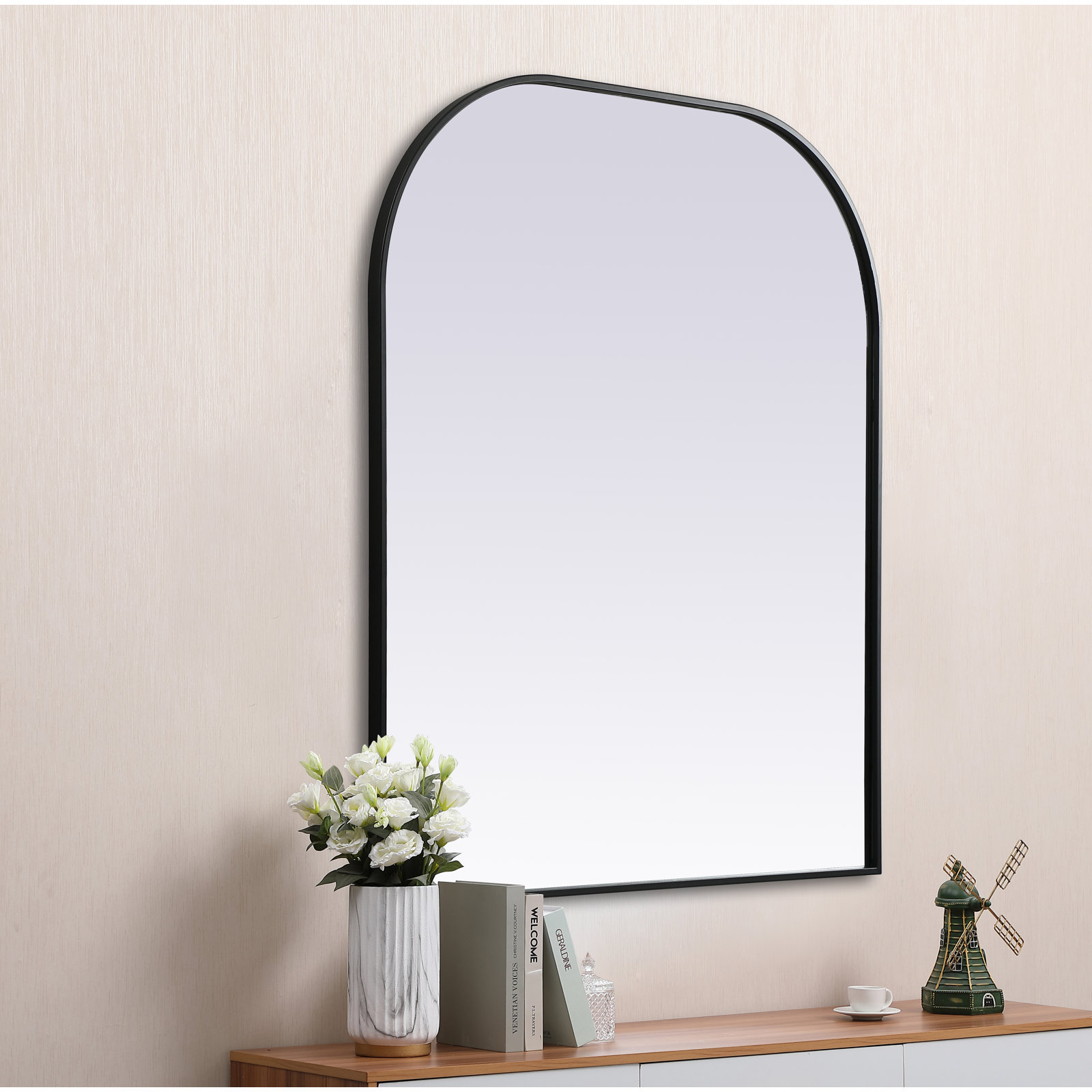 Sabine Accent Mirror, Black, 42" x 36"