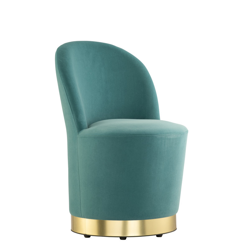 Audrey Velvet Slipper Chair, Teal