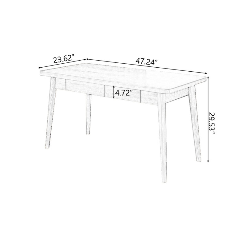 Bureaux rectangulaires en bois massif brun clair, H 29,53 po x l 47,24 po x P 23,62 po