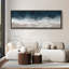 Impression sur toile surdimensionnée encadrée bleu marine, vagues de l'océan sur la plage-106766819-111696463
