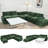 129.13 inch Modular L-Shaped Chenille Sectional Sofa with Pull-Qut Bed-1207793439