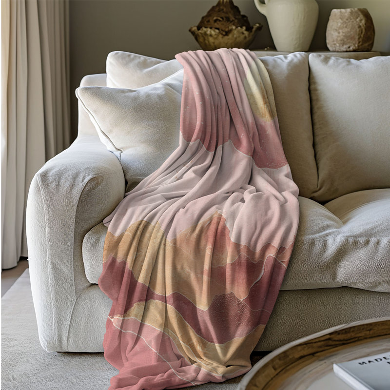 Dusty Rose Scenery - couverture de qualité supérieure 1 pièce, L 50 po x L 60 po