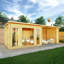 Mercia 23ft x 10ft Studio Pent Log Cabin With Patio Area (44mm)