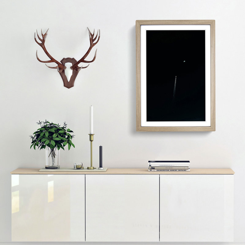 Airplane To The Moon - Single Picture Frame Painting, 63cm H x 45cm W x 2cm D, Oak Framed
