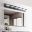 6 - Miroir de salle de bain noir à DEL - Éclairage de table de maquillage moderne et solide-196223287