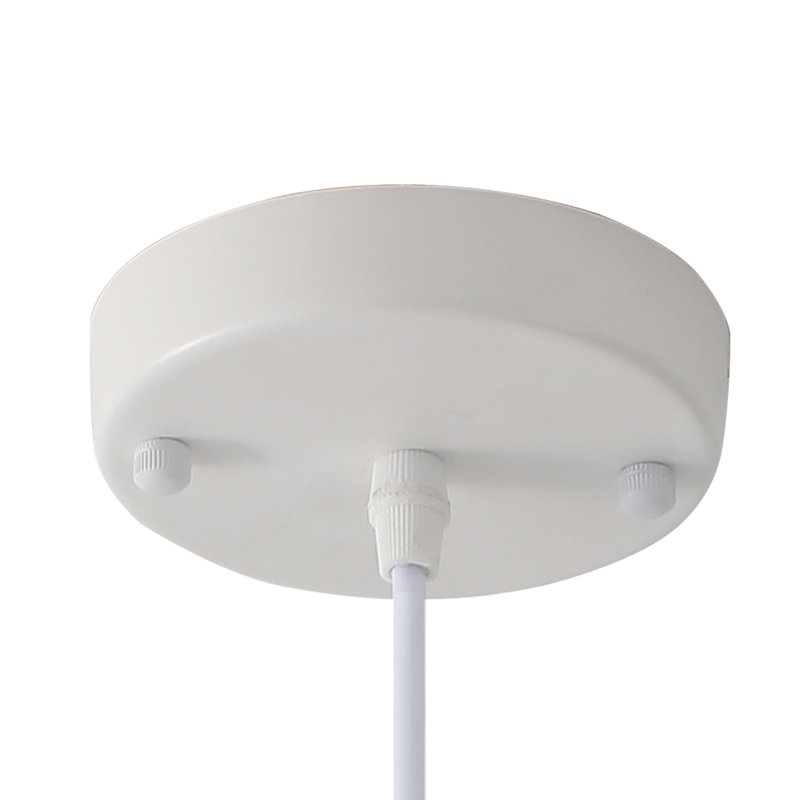 Luminaire suspendu de style campagne blanc 3 lumières à 3 lumières de 6,5 po, lumières suspendues à hauteur réglable pour îlot de cuisine