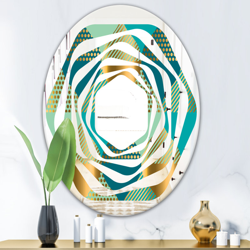 Miroir mural Coastal, H 23,6 po x l 23,6 po, Whirl Luxury Drops II